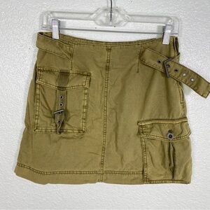 Free People army utility green skirt